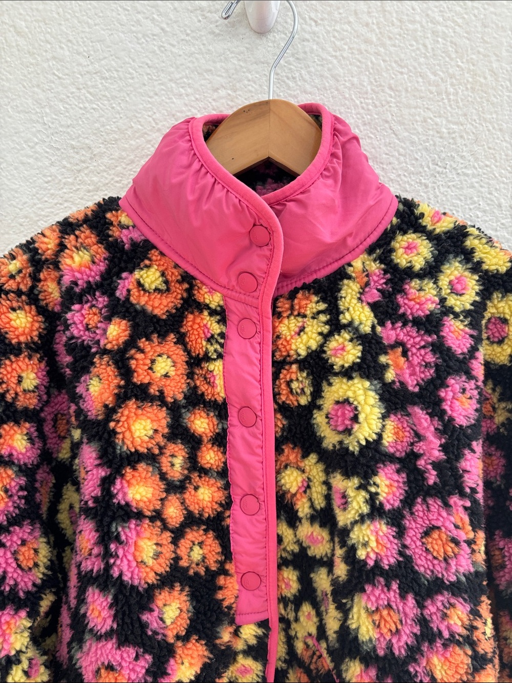 Free People Movement Hit the Slopes Floral Print Fleece Jacket Size Small - Picture 6 of 14